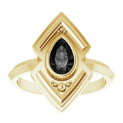 14K Yellow Natural Black Onyx Geometric Ring - Robson's Jewelers