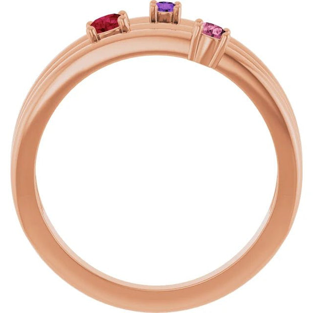 14K Rose Natural Multi-Gemstone Negative Space Ring - Robson's Jewelers
