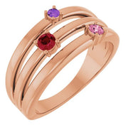 14K Rose Natural Multi-Gemstone Negative Space Ring - Robson's Jewelers