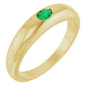 14K Yellow Natural Emerald Dome Ring - Robson's Jewelers