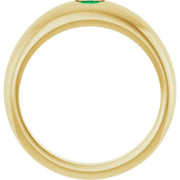 14K Yellow Natural Emerald Dome Ring - Robson's Jewelers
