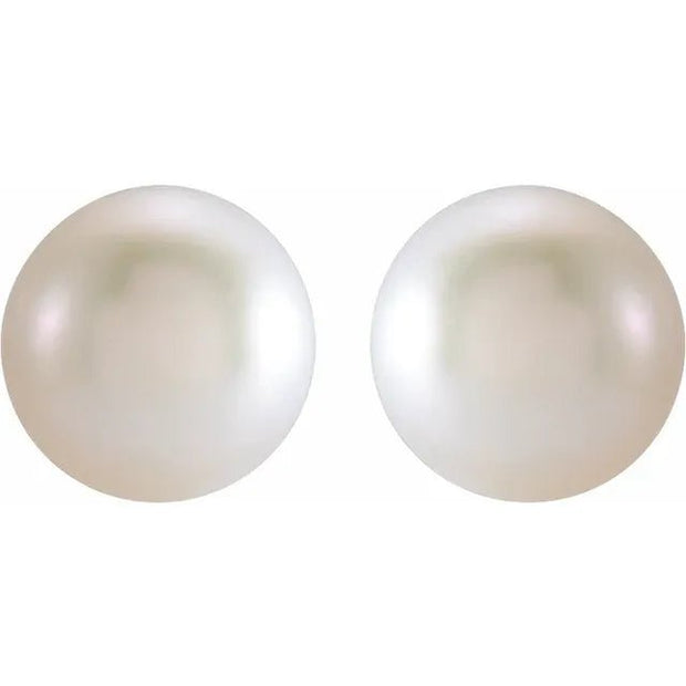 14K Yellow 3 mm Cultured White Freshwater Pearl Earrings - Robson's Jewelers