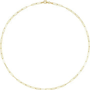 14K Yellow 2.6 mm Paperclip-Style 18" Chain - Robson's Jewelers
