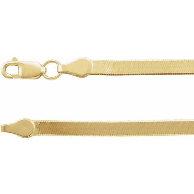 14K Yellow 2.8 mm Flexible Herringbone 18" Chain - Robson's Jewelers