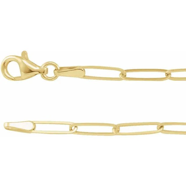 14K Yellow 2.6 mm Paperclip-Style 18" Chain - Robson's Jewelers
