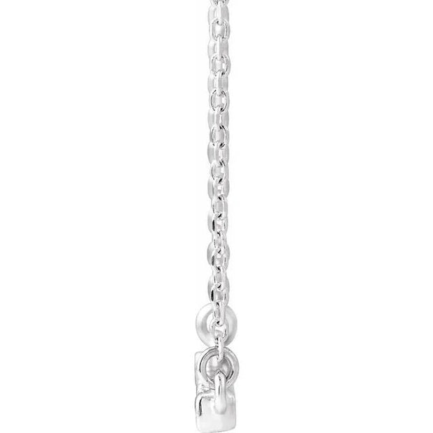 Sterling Silver 1/8 CTW Natural Diamond French-Set Bar 18" Necklace - Robson's Jewelers