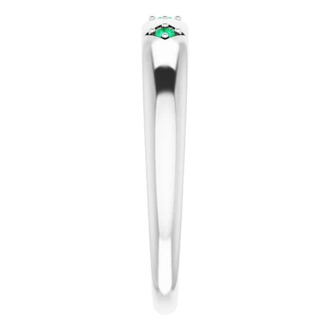 14K White Natural Emerald Stackable Ring - Robson's Jewelers