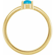 14K Yellow Natural Turquoise Cabochon Ring - Robson's Jewelers