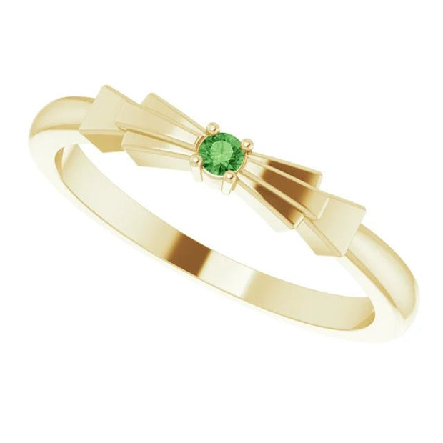 14K Yellow Natural Green Tourmaline Stackable Ring - Robson's Jewelers