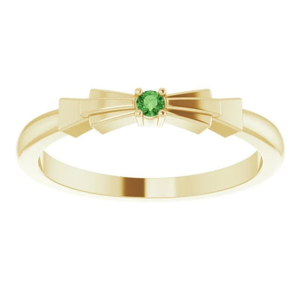 14K Yellow Natural Green Tourmaline Stackable Ring - Robson's Jewelers