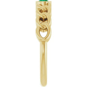 14K Yellow Natural Emerald Curb Chain Ring - Robson's Jewelers