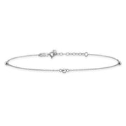 14K White Gold Mirror Beaded 9in Plus 1in ext. Anklet - Robson's Jewelers