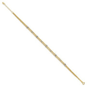 14k Two-tone Triple Strand 9in Plus 1in ext. Anklet - Robson's Jewelers