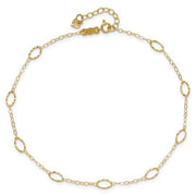 14k Oval Shapes 9in Plus 1in ext Anklet - Robson's Jewelers
