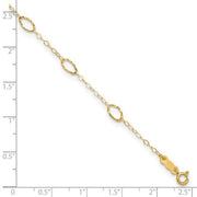 14k Oval Shapes 9in Plus 1in ext Anklet - Robson's Jewelers