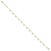 14K Oval Chain Diamond Cut Dots 9in plus 1in Ext Anklet - Robson's Jewelers