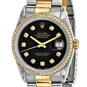 Pre-owned Independently Certified Rolex Steel/18ky Mens Diamond Black Watch - Robson's Jewelers