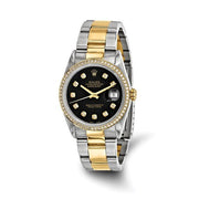 Pre-owned Independently Certified Rolex Steel/18ky Mens Diamond Black Watch - Robson's Jewelers