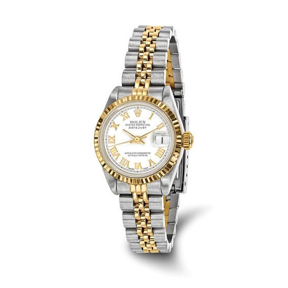 Pre-owned Independently Certified Rolex Steel/18ky Ladies White Dial Watch - Robson's Jewelers