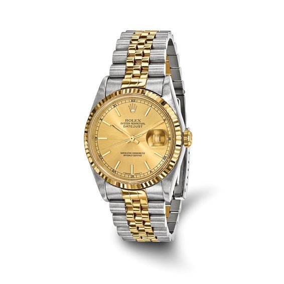 Pre-owned Independently Certified Rolex Steel/18ky Mens Champagne Watch - Robson's Jewelers