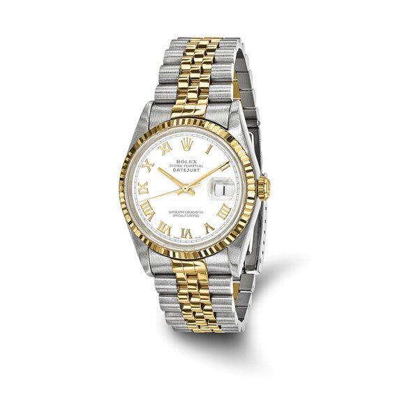 Pre-owned Independently Certified Rolex Steel/18ky Mens White Dial Watch - Robson's Jewelers