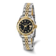 Pre-owned Independently Certified Rolex Steel/18ky Lady Blk Datejust Watch - Robson's Jewelers