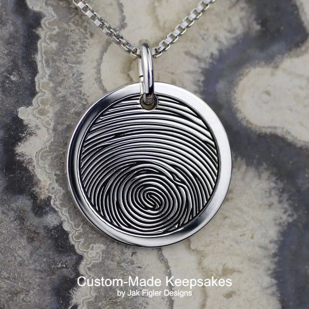 Round Fingerprint Necklace - Robson's Jewelers