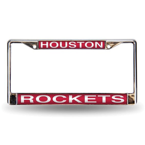 NBA Houston Rockets Red Laser Chrome Acrylic License Plate Frame - Robson's Jewelers
