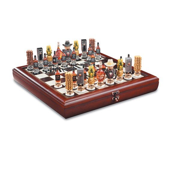 Wooden Lynchburg Chess Set with Cast Resin Detailed Chessmen That Store Inside Board - Robson's Jewelers