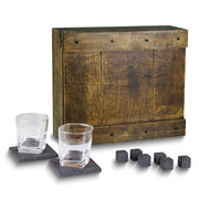 Box Gift Set - Includes two 8 ounce glasses, 2 sandstone coasters, and 6 soapstone whiskey stones - Robson's Jewelers