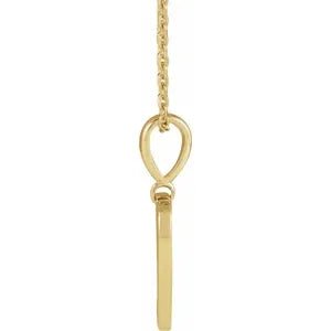 14K Yellow .01 CT Natural Diamond Engravable Heart 16-18" Necklace - Robson's Jewelers
