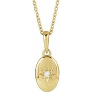14K Yellow .015 CT Natural Diamond Starburst 16-18" Necklace - Robson's Jewelers
