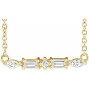 14K Yellow 1/6 CTW Natural Diamond Bar 18" Necklace - Robson's Jewelers