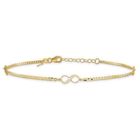 Leslie's 14k Polished Infinity Symbol 9in Plus 1in ext. Anklet - Robson's Jewelers
