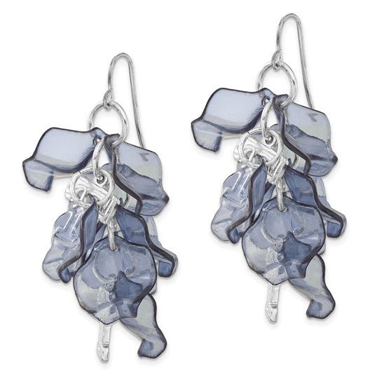 MLB Texas Rangers Silver-tone Blue Celebration Dangle Earrings - Robson's Jewelers