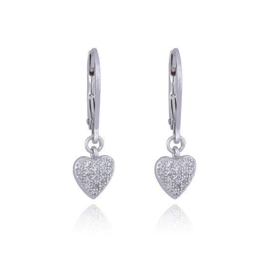 SS Rhodium Plated CZ Earrings #4LB - Robson's Jewelers
