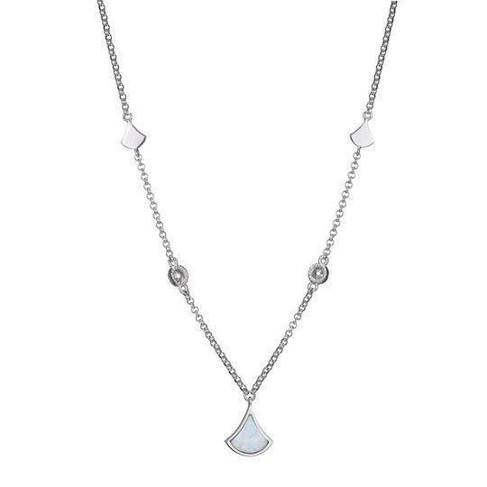 Sterling Silver Necklace with Created Opal - Robson's Jewelers