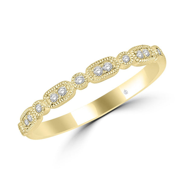 14K Yellow Gold 1/10 Ct.Tw. Diamond Stackable Band - Robson's Jewelers