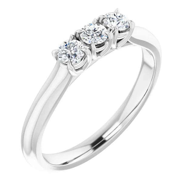 14K White 1/4 CTW Natural Diamond Claw Prong Anniversary Band - Robson's Jewelers