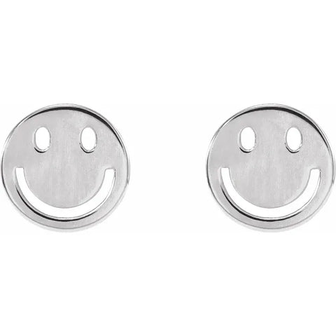 Sterling Silver 6 mm Smiley Face Earrings