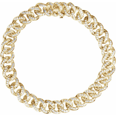 14K Yellow 1 1/2 CTW Natural Diamond Link 7" Bracelet - Robson's Jewelers