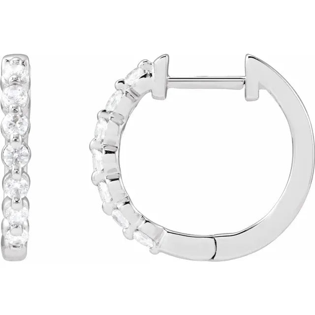 Real Diamonds Party Wear 1.0 Ct Diamond Huggie Hoop Earring, 14 Kt at Rs  116189.75/pair in Surat