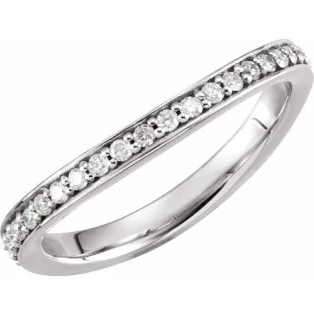 14K White 1/3 CTW Natural Diamond Stackable Band