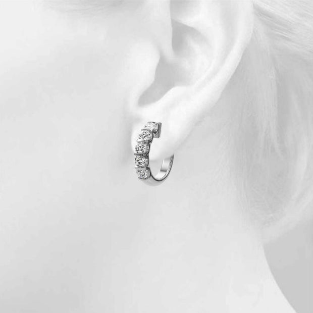 2 ct. tw. Channel Set Lab Diamond Hoop Earrings