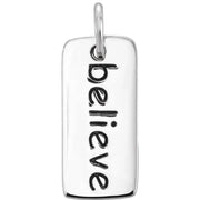 Sterling Silver "Believe" Tag Charm