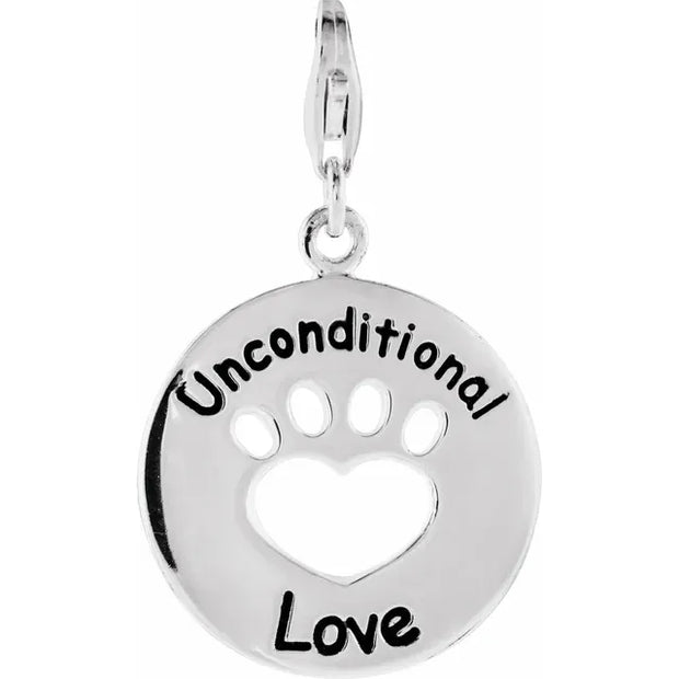Sterling Silver Heart U Back™ Unconditional Love Paw Charm - Robson's Jewelers