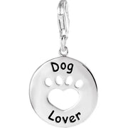 Sterling Silver Heart U Back™ Dog Lover Paw Charm - Robson's Jewelers