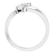 14K White 1/2 CTW Natural Diamond Two-Stone Ring