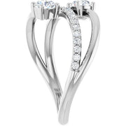 14K White 3/4 CTW Natural Diamond Two-Stone Ring - Robson's Jewelers