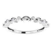 14K White 1/8 CTW Natural Diamond Stackable Anniversary Band - Robson's Jewelers